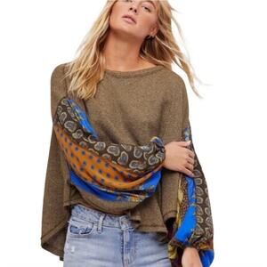 Free People We the Free Blossom Ballon Sleeve Shirt size XS